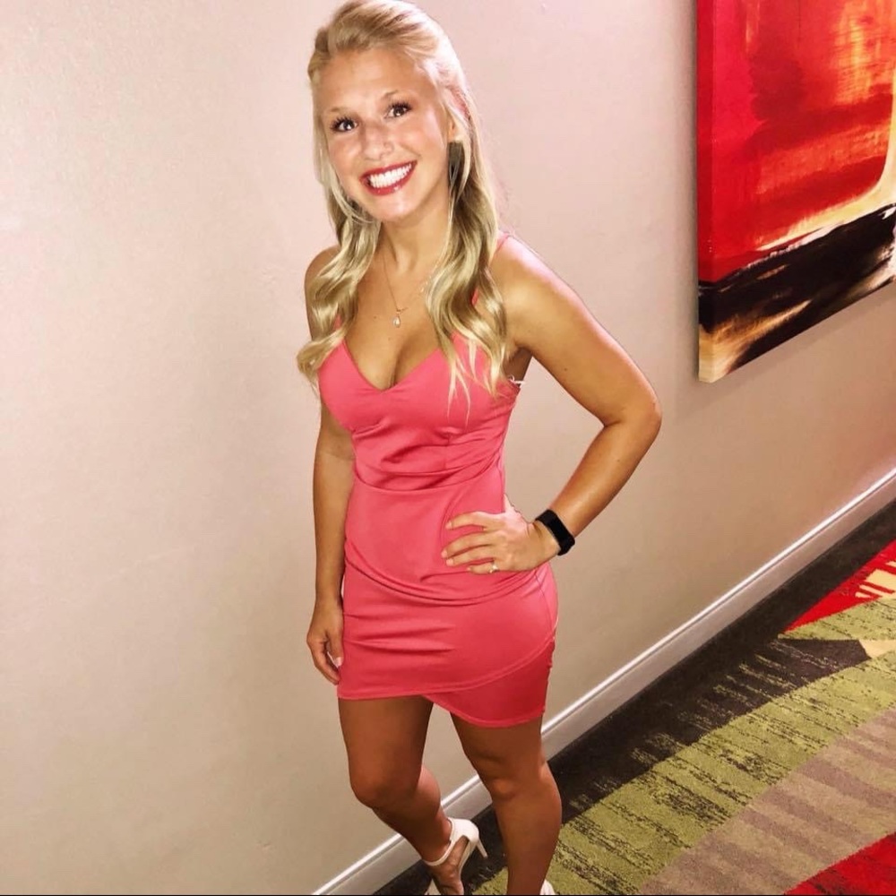 Pink mini dress